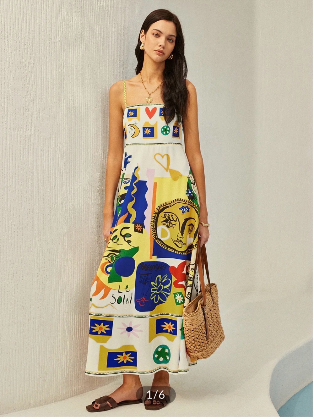 Commense Multicolor Graphic Strap Maxi Dress